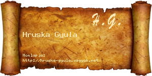 Hruska Gyula névjegykártya